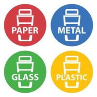 Recycling Symbols for Different Materials in Circular Design vector