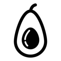 Black and White Avocado Graphic for Food Projects vector