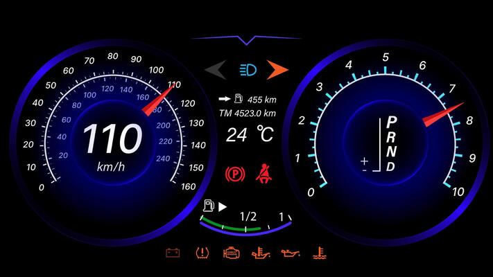 Speedometer speed car auto dashboard design.