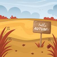 Hello autumn background vector