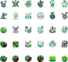 Ecology and Environment Related Objects and Elements. Hand Drawn Cartoon Style Illustration Collection. Hand Drawn Icons Set. vector