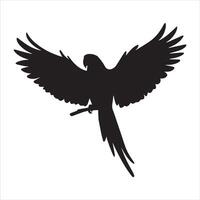 A parrot silhouette art style with a white background vector