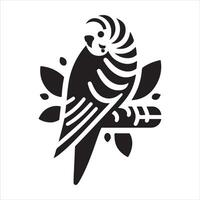 Parrot of silhouette graphic illustration on white background vector