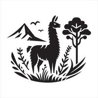 Alpaca silhouette graphic in graphic format vector