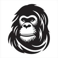 logo with a monkey head Illustration of a wild animal vector