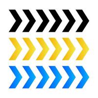 Set of horizontal chevron arrows. Ornaments with repeating V-shaped stripes. illustration vector