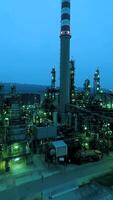 The Industrial Night View of a Chemical Processing Plant highlights its structure and function video
