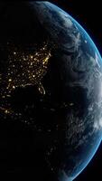 A Stunning Satellite View of Earth Visible at Night, Showcasing Natural and Human Patterns video