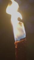 The Flame is Burning Brightly on a Lighted Candle Creating a Warm and Cozy Atmosphere video