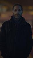 A Mysterious Figure in a Dark and Enigmatic Urban Environment Surrounded by Shadows and Light video