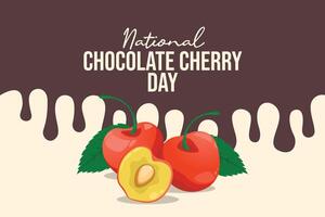 National Chocolate Cherry Day design template good for celebration usage. National Chocolate Cherry Day design. flat design. eps 10. vector