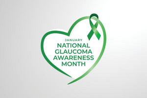 National Glaucoma Awareness Month design template good for celebration usage. Green ribbon. flat design. eps 10. vector
