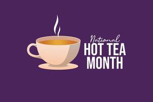 National Hot Tea Month design template good for celebration usage. National Hot Tea Month design. flat design. eps 10. vector