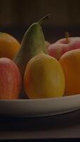A Beautiful Bowl of Fresh Fruits A Colorful Display of Natures Bounty and Abundance video
