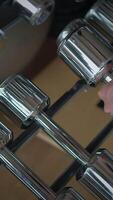 A Detailed CloseUp View of Foosball Table Rods and Players Engaged in a Dynamic and Vibrant Match video