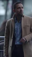 A mysterious figure stands alone in an urban setting, evoking curiosity and contemplation video