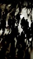 Silhouettes of People in Motion create an intriguing image of urban life and dynamic movement video