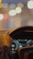 Experience the thrill of nighttime driving as you navigate through glowing city lights video