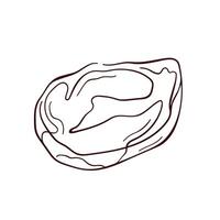 Meat beef steak logo in line art style. Perfect for butcher shop, food packaging, restaurant menu, BBQ design. Isolated on a white background. vector