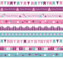 Set of different borders for birthday party or greetings vector