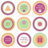 Birthday cupcake toppers vector