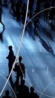 An Abstract Representation of Urban Movement Featuring Figures and Shadows Interacting video
