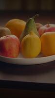 A Colorful and Appealing Assortment of Fresh Seasonal Fruits Arranged on a Beautiful Plate video