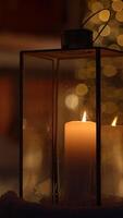 Experience the Serene Candle Lantern Glow, perfect for creating a Cozy Atmosphere that enchants video