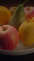 A Colorful and Vibrant Assortment of Fresh and Healthy Fruits Displayed on a Plate video