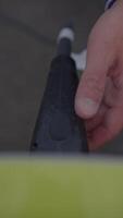 CloseUp of a Tool in Action in a Workshop Setting, Showcasing Artisan Craftsmanship and Detail video