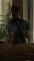 A contemplative figure contrasts with a soft interior background, enhancing introspection video
