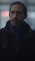 An enigmatic, mysterious man is seen in a dark, urban setting, evoking a deep sense of intrigue video