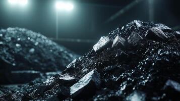 piles of coal at the plant photo