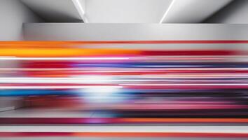 Abstract motion blur of a moving car in a room photo