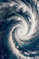 A hurricane is seen from space photo