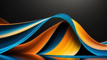 A colorful wave of wavy lines on a black background photo