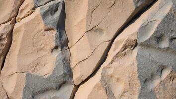 A close up of a rock wall with some markings photo