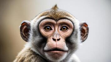 A monkey with a big face looking at the camera photo