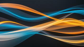Abstract background with orange and blue waves photo