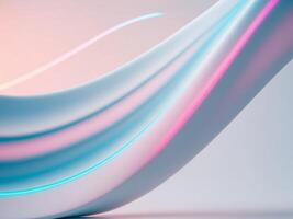 3d rendering of a wave of pink and blue photo