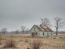 An old abandoned house in the middle of nowhere photo