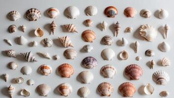 A collection of shells arranged in a pattern photo