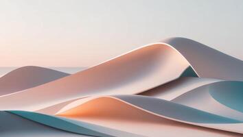 3d rendering of a mountain range with waves photo