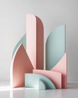 A group of colorful shapes are sitting on a table photo