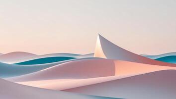 A 3d rendering of a sand dune with a boat photo
