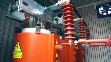 Transformer of solar power station. Alternative source of electricity. video