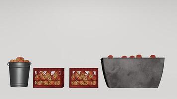 A set of three containers with different types of food photo