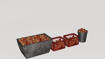 A 3d model of a basket with fruit in it photo