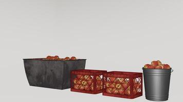 A 3d model of a basket and two containers photo