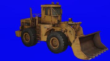 a large bulldozer on a green background photo